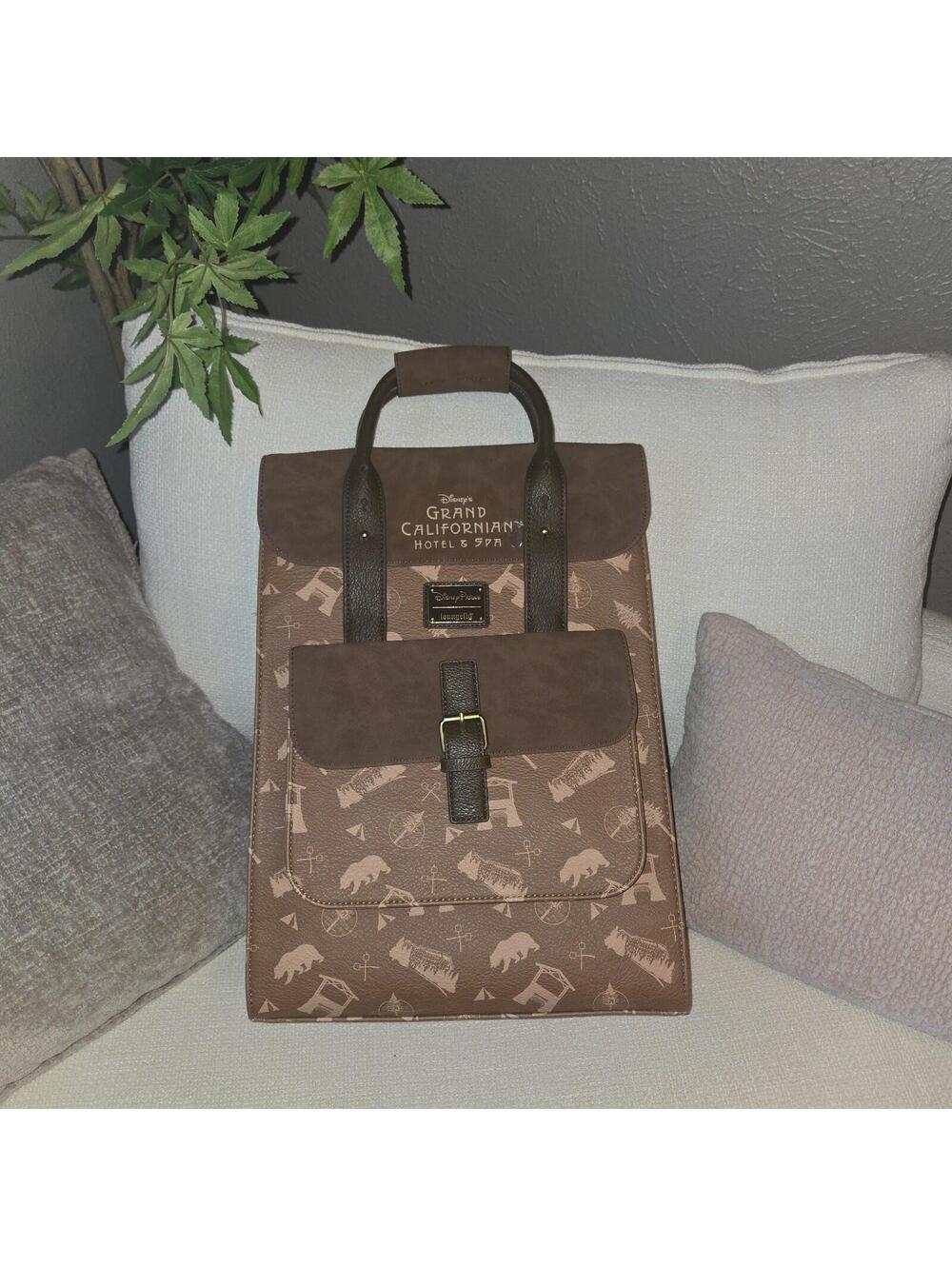 NWT Disney Parks Loungefly Grand Californian Hotel & Spa Backpack Brown